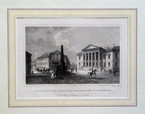 Rondel [Rondell] mit dem Palais der Markgrafen in Carlsruhe [Karlsruhe]