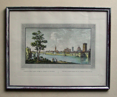 Veduta dell’Arno fuori la Porta S. Niccolo. Vue de l’Arno hors de la Porte S. Niccolas