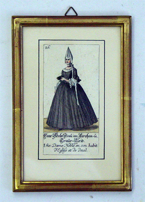 Ein Adels-Frau im Kirchen- u. Trauer-Kleid
