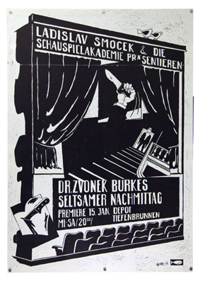 Plakat - Dr. Zvonek Burkes seltsamer Nachmittag - Depot Tiefenbrunnen