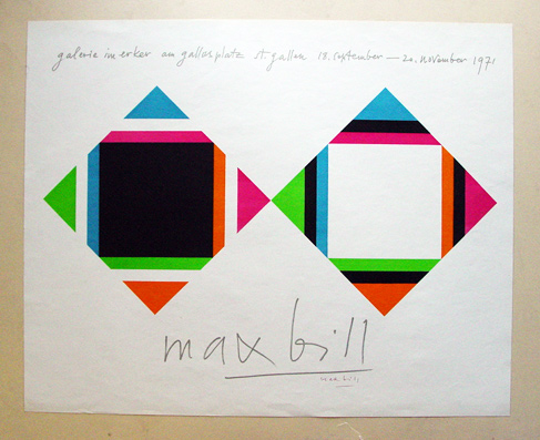 Plakat - Max Bill, Galerie im Erker am Gallusplatz, St. Gallen, 18 September - 20. November 1971