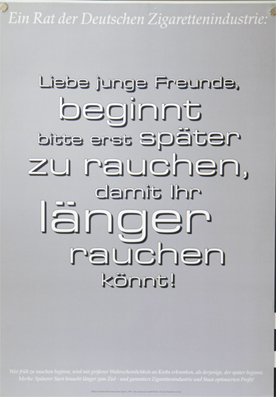 Plakat - Ein Rat der Deutschen Zigarettenindustrie