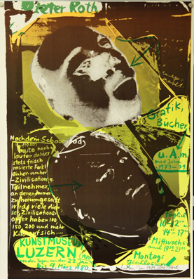 Plakat - Dieter Roth-Ausstellung, Kunstmuseum Luzern 23. Januar bis 9. März 1980