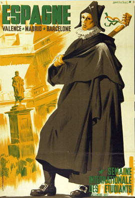 Plakat - Espagne Valence, Madrid, Barcelone. Semaine internationale des etudiants. Septembre 1937