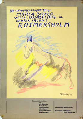 Plakat - Die Schaupieltruppe zeigt Maria Becker, Will Quadflieg in Henrik Ibsen’s Rosmersholm