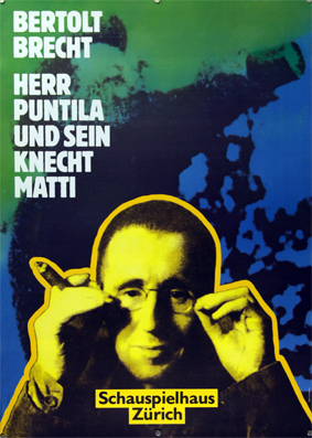 Plakat - Bertolt Brecht - Herr Puntila und sein Knecht - Schauspielhaus Zürich