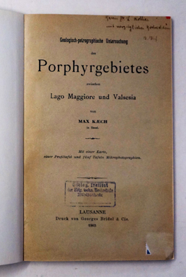 Geologisch-petrographische Untersuchung des Porphyrgebietes zwischen Lago Maggiore und Valsesia