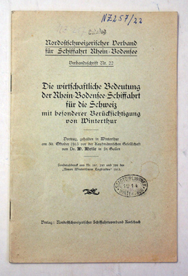 Die wirtschaftliche Bedeutung der Rhein-Bodensee-Schiffahrt für die Schweiz mit besonderer Berücksichtigung von Winterthur