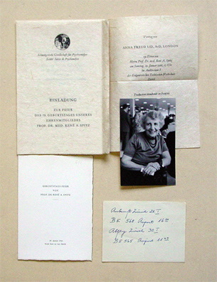 5 teiliges Konvolut von Memorabilia zu Anna Freud
