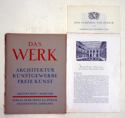 Le Corbusier: Belgische Baukunst. Erweiterung de Zürcher Kunsthauses. u.a.