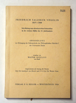 Friedrich Salomon Vögelin 1837-1888