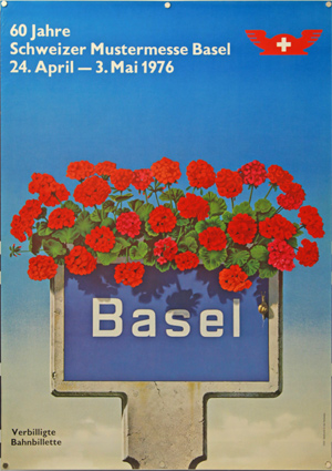 Plakat - 60 Jahre Schweizer Mustermesse Basel/ 24. April - 3. Mai 1976/ Verbilligte Billette
