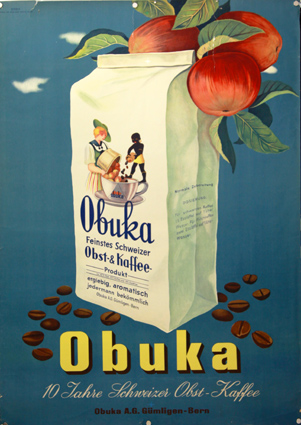Plakat - Obuka/ 10 Jahre Schweizer Obst-Kaffee