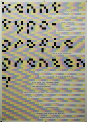 Plakat - Ein Tag der Typografie 2002 / kennt typografie grenzen?