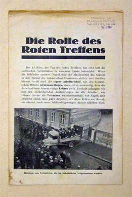 Die Rolle des Roten Treffens . (Basel 24. März 1929)