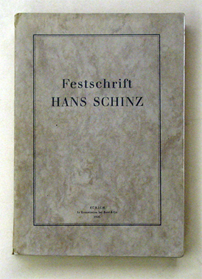 Festschrift Hans Schinz