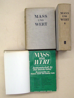 Mass und Wert. Zweimonatsschrift für freie deutsche Kultur. Hrsg. von Thomas Mann und Konrad Falke