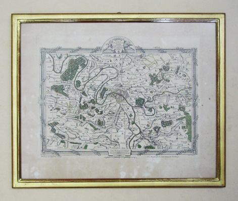 Carte des environs de Paris contenant 8 lieues du Nord au Sud et 12 lieues de l'Est à l'Ouest 