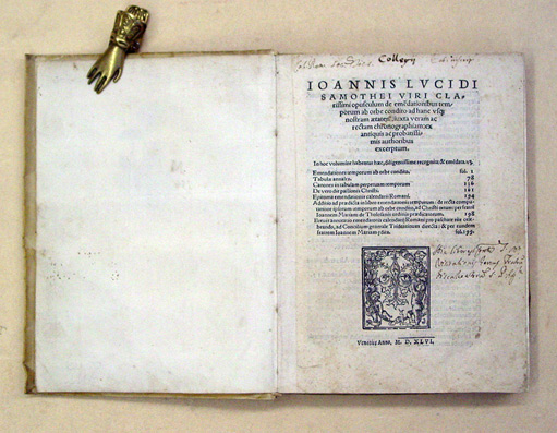 Ioannis Lucidi Samothei viri clarissimi opusculum de emendationibus temporum ab orbe conditio ...