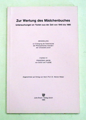 Zur Wertung des Mädchenbuches