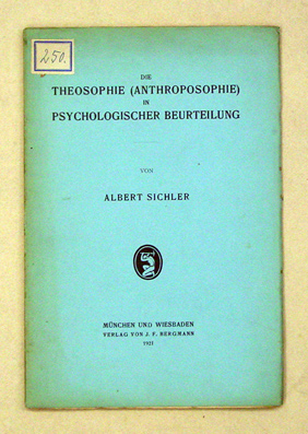 Die Theosophie (Anthroposophie) in psychologischer Bedeutung