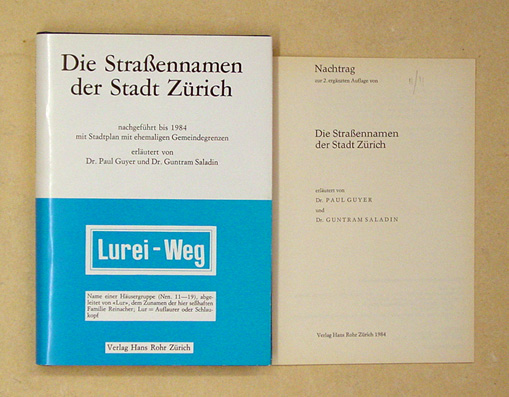 Die Strassennamen der Stadt Zürich