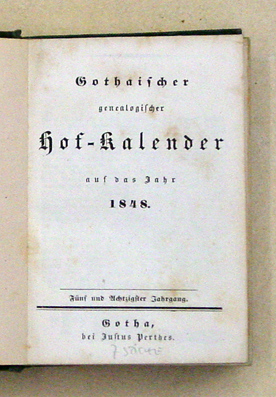 Gothaischer genealogischer Hof-Kalender auf das Jahr 1848