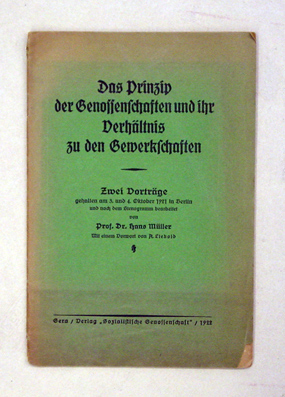 Das Prinzip der Genossenschaften und ihr Verhältnis zu den Gewerkschaften