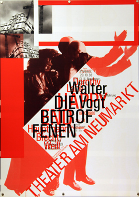Plakat - Walter Vogt «Die Betroffenen»,  Neumarkt Theater.