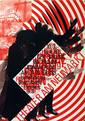 Plakat - «Der Sprung im Traum - Annäherung an Otto Gross», Linard Bardill -  Neumarkt Theater.