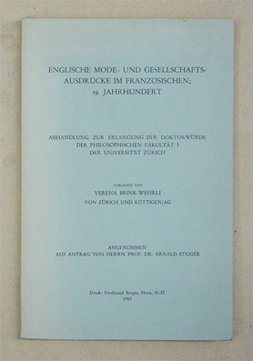 Englische Mode- und Gesellschaftsausdrücke im Französischen; 19. Jahrhundert