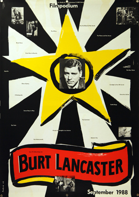 Plakat - Zum 75. Geburtstag von Burt Lancaster, Filmpodium Kino Zürich