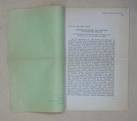 Jüdisch-historische Zeitschriften in deutscher Sprache