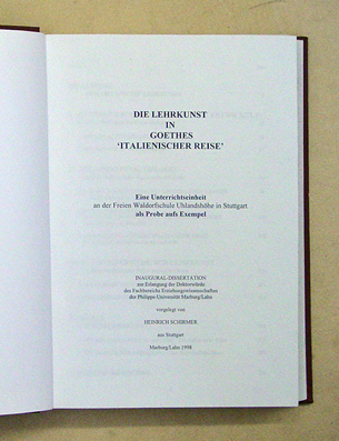 Die Lehrkunst in Goethes «Italienischer Reise»
