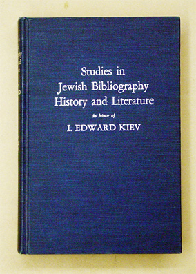 Studies in Jewish Bibliography, History and Literature