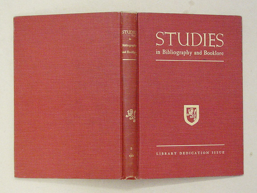 Studies in Bibliography and Booklore, Bd. 5 1961