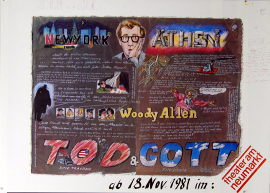 Plakat - Woody, Allen - New York, Athen. Tod & Gott