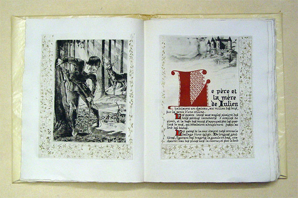 La Légende de Saint Julien l'Hospitalier. Texte et illustrations gravés à l'eau-forte et imprimés sur la presse à bras par Léon Courbouleix.