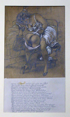 Flagellantische Szene (mit erklärendem, gereimten Text)