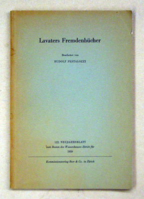 Lavaters Fremdenbücher