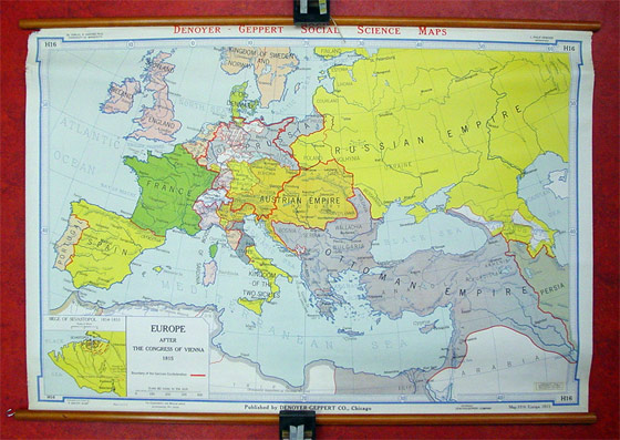 Schulwandkarte - Europa after the congress of Vienna 1815