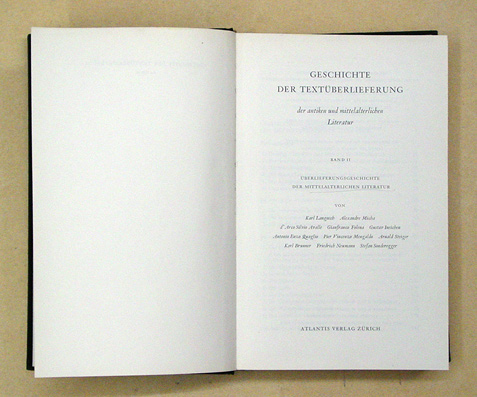 Geschichte der Textüberlieferung der antiken und mittelalterlichen Literatur
