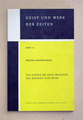 Die Summa de arti prosandi des Konrad von Mure