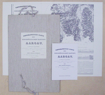 Topographische Karte des eidgenössischen Kantons Aargau im Auftrage der Staatsbehörden nach dem Massstabe von 1: 25 000 in den Jahren 1837 - 1843 aufgenommen und 1855/45 in den Masstab von 1: 50 000 übertragen