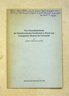 Vom Naturalienkabinett der Naturforschenden Gesellschaft in Zürich zum Zoologischen Museum der Universität