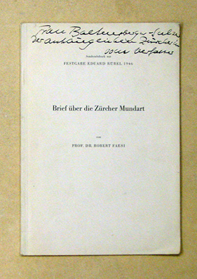 Brief über die Zürcher Mundart