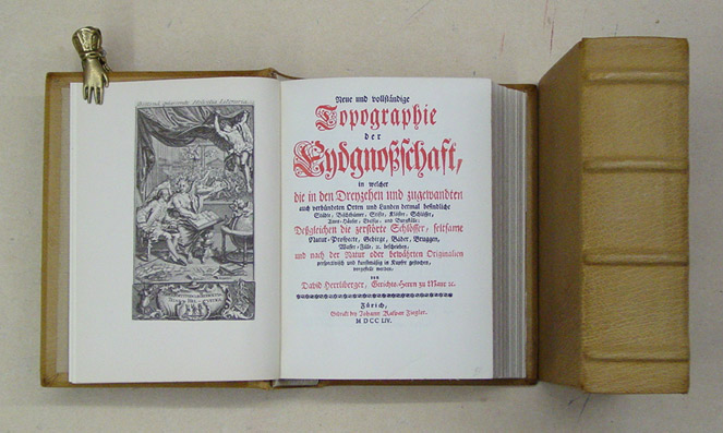 Neue und vollstaendige Topographie der Eydgnossschaft, in welcher die in den Dreyzehen und zugewandten auch verbuendeten Orten und Landen dermal befindliche Staedte, Bischthuemer, Stifte, Kloester, Schloesser, Amts-Haeuser, Edelsitze, und Burgstaelle: Des