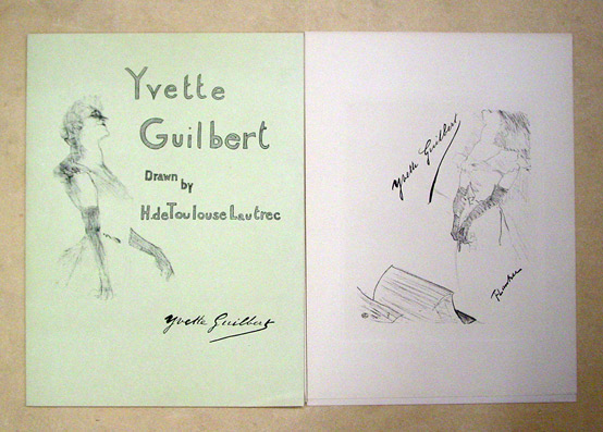 Yvette Guilbert drawn by H. de Toulouse Lautrec