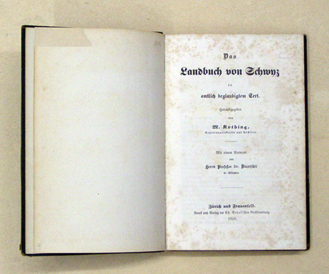 Das Landbuch von Schwyz in amtlich beglaubigtem Text