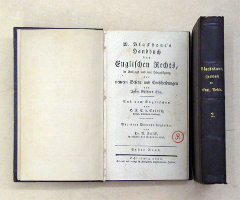W. Blackstone’s Handbuch des Englischen Rechts, im Auszuge und mit Hinzufügung der neueren Gesetze und Entscheidungen von John Gifford Esq.